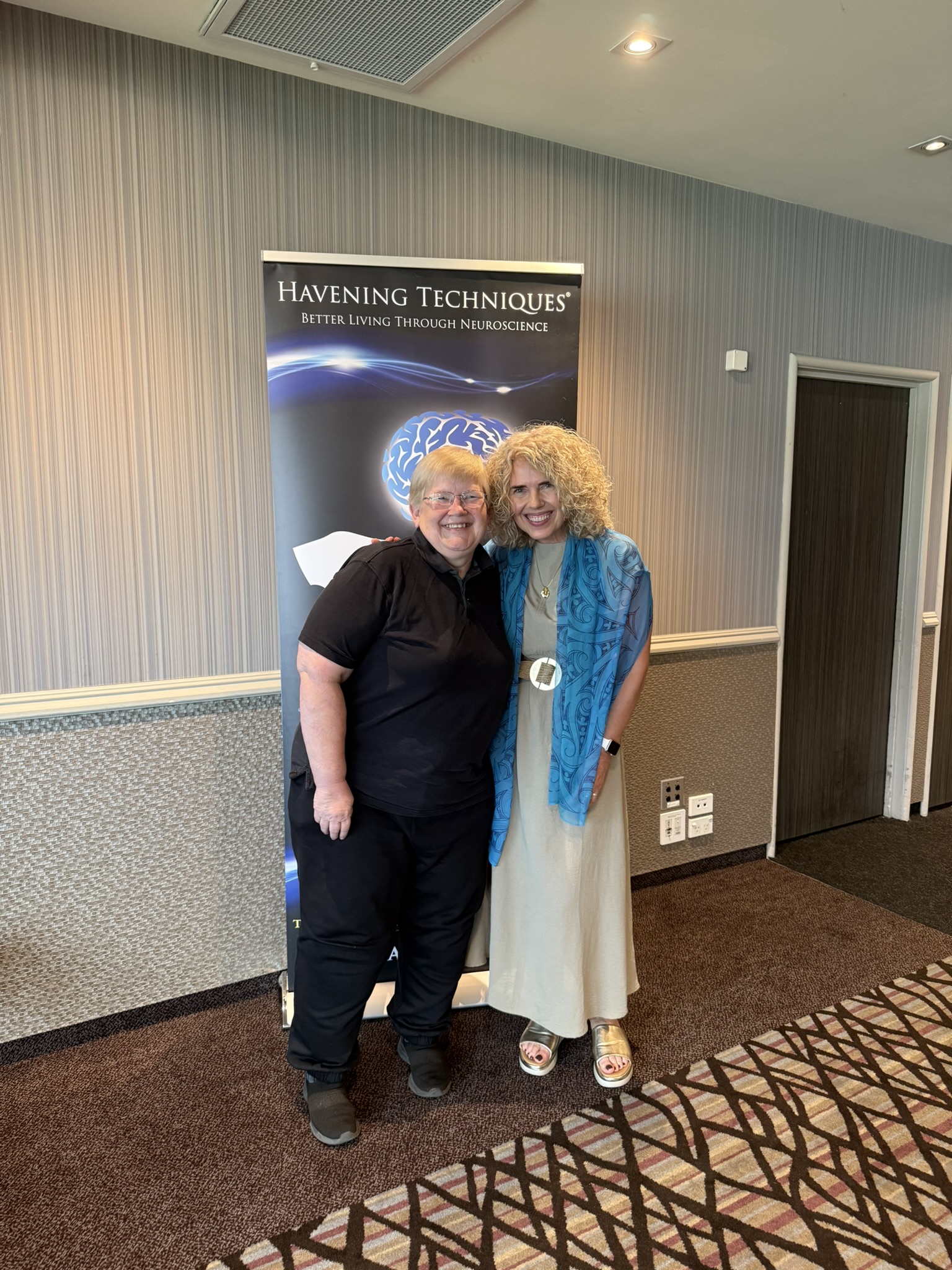 Sue Hill with Havening trainer Julia during training in November 2025